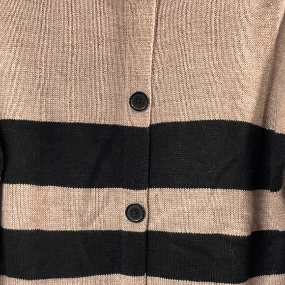 AGB XL brown/black Button Back striped sweater - Picture 5 of 9